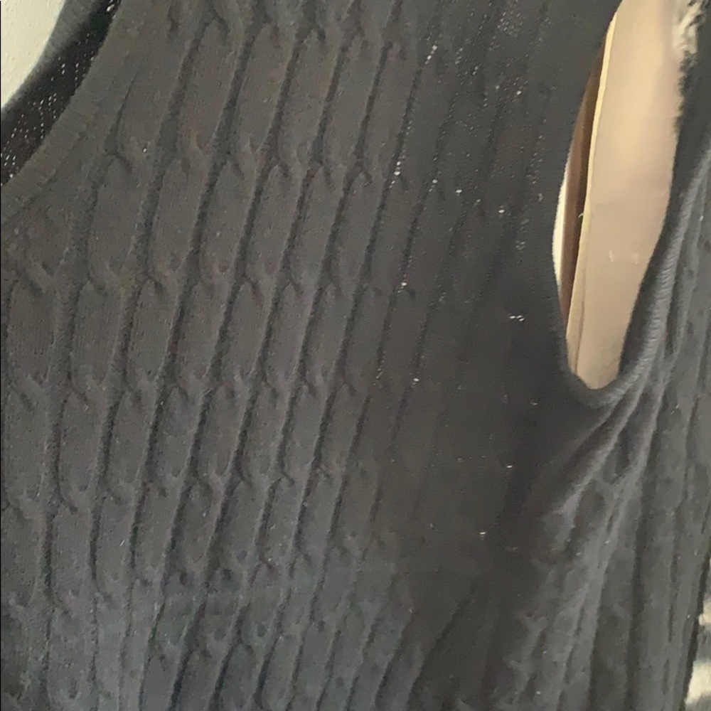 Black Cashmere sheared Rex rabbit Fur Vest XL - Picture 6 of 7